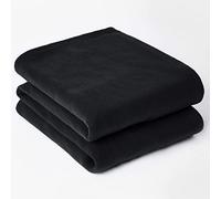 Dreamscene Fleece Throw Blanket for Bed, Super Soft Warm Cosy Plain Black Sofa Throw Blanket Lightweight Double Bedspread Polar Fleece Blankets, 150 x 200cm