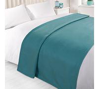 Dreamscene Fleece Throw Blanket for Bed, Super Soft Warm Cosy Plain Teal Throw for Sofa Lightweight Fluffy Double Bedspread Polar Fleece Blankets, 150 x 200cm