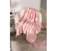 Dreamscene Heart Print Polar Fleece Throw Blush