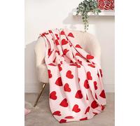 Dreamscene Heart Print Polar Fleece Throw Multi