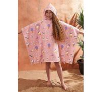 Dreamscene Kids Ice Cream Printed Hooded Poncho Beach Towel Cream