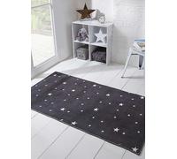 Dreamscene Kids Star Print Felt Non Slip Rug Grey