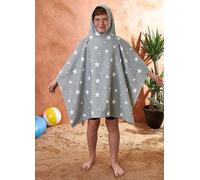 Dreamscene Kids Star Printed Hooded Poncho Beach Towel - Grey Grey
