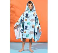 Dreamscene Kids Under The Sea Printed Poncho Beach Towel Blue