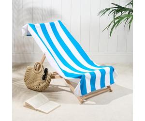 Dreamscene Large Beach Towel Blue & White Stripes, Soft Quick-Dry Lightweight Microfibre Beach Towel For Women & Men Swimming Towel For Holiday Essentials, 71x152cm