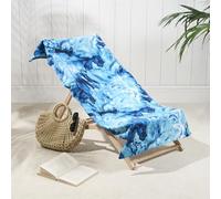 Dreamscene Large Beach Towel Marble Print, Soft Quick-Dry Lightweight Microfibre Beach Towels for Adults Kids Swim Towels Travel Summer Holiday Essentials, Teal Blue - 71 x 152cm