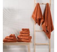 Dreamscene Luxury 100% Cotton 12 Piece Bathroom Towel Bale Set in Burnt Orange Dreamscene Burnt Orange