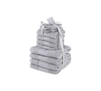 Dreamscene Luxury Towels Bale Set 100Percent Cotton Large Bath Hand Face 12 Piece Towels Bale Set, BTBLPLDSI12 - Silver Grey