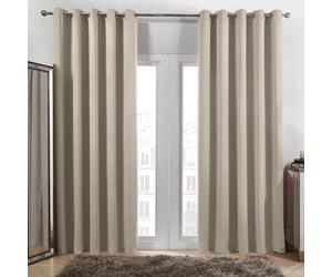 Dreamscene Microfibre Blackout Natural Curtains for Living Room Bedroom, Blackout Curtain Decorative Summer Winter Curtains Soft Modern Insulated Curtain Set, 46x72”