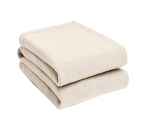 Dreamscene Plain Fleece Throw Blanket, Super Soft Warm Fluffy Blanket for Bedroom Lightweight Cosy Fleece Throw Comfy Sofa Throw Blankets, Natural-200x240cm