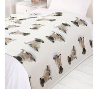 Dreamscene Pug Fleece Throw Over Warm Soft Puppy Dog Bed Blanket Large 120 x 150 cm