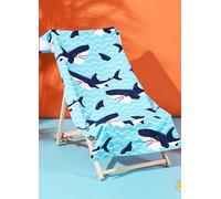 Dreamscene Shark Print Beach Towel Blue