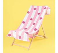 Dreamscene Shell Printed Striped Beach Towel Blush