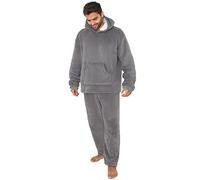 Dreamscene Sherpa Lined Fleece Pyjama Set Top Bottoms Pajama (2 PC)