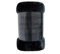 Dreamscene Single Fleece Blanket for Bed, Luxurious Black Faux Fur Mink Fleece Throw Blanket Super Soft Warm Lightweight Sofa Throw Blanket Bedspread, 125 x 150cm