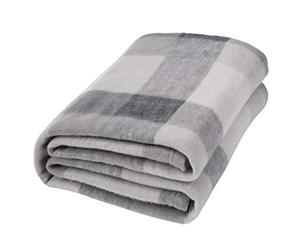 Dreamscene Sofa Bed Throw Blanket Soft, Warm & Fluffy, Printed Check Grey Design, Bedroom & Living Room Accessory, Wholesale Set of 10, 120 x 150cm