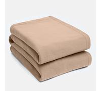 Dreamscene Sofa Throw Blanket, Super Soft Warm Cosy Plain Mink Beige Fleece Throw Blanket for Bed Lightweight fluffy Single Polar Fleece Blankets, 120 x 150cm