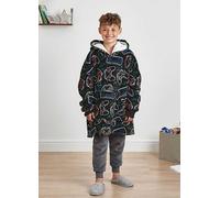 Dreamscene Soft Fleece Game Remote Printed Kids Hooded Blanket Black