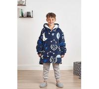 Dreamscene Space Print Kids Hoodie Blanket Navy