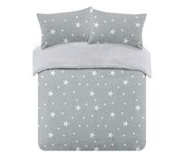 Star Teddy Duvet Cover with Pillowcase Set Dreamscene Light Grey King