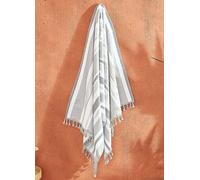 Dreamscene Striped Beach Towel - Grey Grey