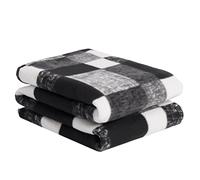 Dreamscene Throws for Sofas Bed Winter Check Plaid Blanket, Black 150x200cm | Machine Washable Fabric Fade Resistant Colour Sofa or Bed Ready Soft Cosy Texture Warm Winter Layer Living Room Essential