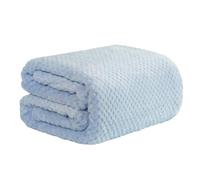 Dreamscene Throws for Sofas Blue Blanket, Soft Cosy Warm Blanket Honeycomb Waffle Fleece Blanket for Bed Settee Faux Fur Throw Lightweight Fluffy Bed Throw Double Size, 150 x 200cm