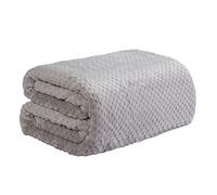 Dreamscene Throws for Sofas Fleece Blanket, Soft Cosy Warm Honeycomb Waffle Mink Throws for Beds Double Fluffy Throw Blanket Over Armchairs Faux Fur Throw, Silver Grey - 150 x 200cm