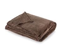 Dreamscene Throws for Sofas Fleece Blanket, Soft Cosy Warm Honeycomb Waffle Throw Blanket for Bed Settee Faux Fur Throws Fluffy Single Bed Throw, Chocolate Brown - 125 x 150cm
