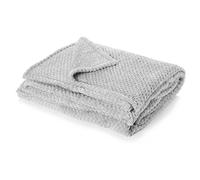 Dreamscene Throws for Sofas Large, Soft Cosy Warm Honeycomb Waffle Mink Fleece Blanket for Bed Settee Faux Fur Throw Fluffy King Size Blanket Travel Sofa Throw, Silver Grey - 200 x 240cm