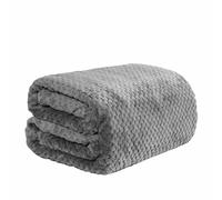 Dreamscene Throws for Sofas Large, Valentines Gifts for Her Soft Warm Honeycomb Waffle Fleece Blanket for Bed Sofa Settee Fluffy King Size Blanket Winter Faux Fur Throw, Charcoal Grey - 200 x 240cm