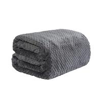 Dreamscene Throws for Sofas, Soft Cosy Warm Throw Blanket for Bed Settee Honeycomb Waffle Single Bed Throw Fluffy Winter Fleece Blanket Faux Fur Throws, Charcoal Grey - 125 x 150cm