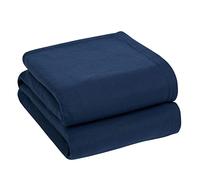 Dreamscene Wholesale 10 x Fleece Blanket Navy Throw, Super Soft Cosy Warm Throws for Sofas Bed Couch Settee Throws Joblot Outdoor Travel Blanket Multipack Single Bed Throw, 120 x 150cm