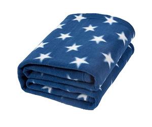 Dreamscene Wholesale Set of 10 Sofa Bed Throw Blanket Soft, Warm & Fluffy, Printed Star Navy Blue Design, Bedroom & Living Room Accessory, 120 x 150cm