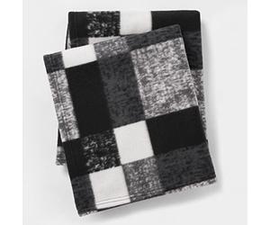 Dreamscene Winter Check Fleece Blanket Super Soft Warm Cosy Sofa Bed Picnic Garden Throw Over, Plaid Tartan Black - 120 x 150cm