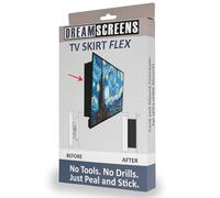 Dreamscreens TV Skirt Flex - Conceals TV Mounts and Cables - Adjustable Width, Height, and Tilt - One Size Fits Most TVs - Easy Tool-Free Install - Black