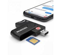 Dreamscreens USB SIM Card Multi-Media Reader with Micro and Nano SIM Adapters and SIM Editing and Text Recovery Software