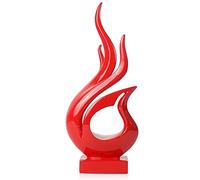 DreamsEden Abstract Fire Sculpture, Resin Art Table Decoration Ornaments Modern Home Decor Accent (Red)