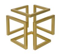 DreamsEden Geometric Cube Sculpture Gold Block Modern Statues Metal Art Decorative Desktop Ornaments