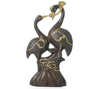 DreamsEden Vintage Crane Sculpture, Small Bronze Art Ornament for Anniversary, Wedding, Living Room Shelf Decor, Table Decorations