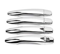 Dreamseek 4 Door Handle Cover Compatible with NlSSAN Rouge T32, X-Trail, Qashqai J11 2014 2015 2016 2017 2018 2019 2020 Exterior ABS Triple Chrome Plated Molding Protector Trim (w/ Smart Keyhole)