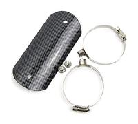 Dreams xhaust Heat Shield for Universal Motorcycle Stainless Steel Middle Pipe Heat-shield Link Muffler Protector Curved Cover Carbon Fiber Style with 2 Clamps