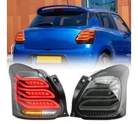 Dreamseek LED Tail Light Assembly Compatible with Suzuki Swift A2L 2017 2018 2019 2020 2021 2022 2023 Rear Brake Lamp Taillights with Turn Signal (Smoke Lens A)