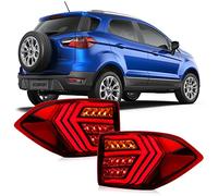 Dreamseek LED Tail Light Assembly for Ford EcoSport 2013-2022 Rear Brake Lamp Taillights with Dynamic Sequential Turn Signal (Red Lens)