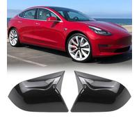 Dreamseek Side Wing Mirror Cover For Tesla Model 3 2017-2024 ABS Carbon Fiber Pattern Outside Rearview Decoration Cap Protector Exterior Trim