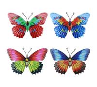 dreamskip 4 Pack Metal Butterfly Wall Decor Art, Metal Colorful Butterflies Outdoor Wall Art, Hand Craft Outdoor Wall Decor For Garden, Fence, Patio, Yard, Living Room, Bedroom