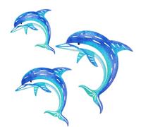dreamskip Dolphin Wall Decor Metal Fish Wall Decor Sea Coastal Outdoor Wall Art Metal Beach Ocean Decor For Bathroom Indoor Garden Yard Pool Outdoor Patio Kitchen (3 Pcs)
