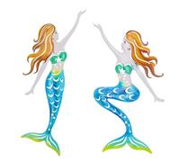 Dreamskip Metal Mermaid Wall Art, Ocean Indoor/Outdoor Art, Fish Wall Art for Bathroom, Kitchen, Garden & Pool (2 Pcs)