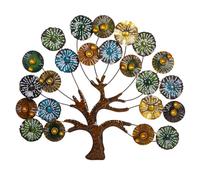 dreamskip Metal Wall Art Modern Large Tree of Life Wall Art with Multi Colored Leaves Handcrafted Outdoor Wall Decor Wall Sculpture for Living Room, Bedroom, Home, Garden (24.5 Inches)