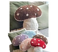 Dreamstall Mushroom Throw Pillow Decorative Cushion Cute Decor 16x16 (Brown)